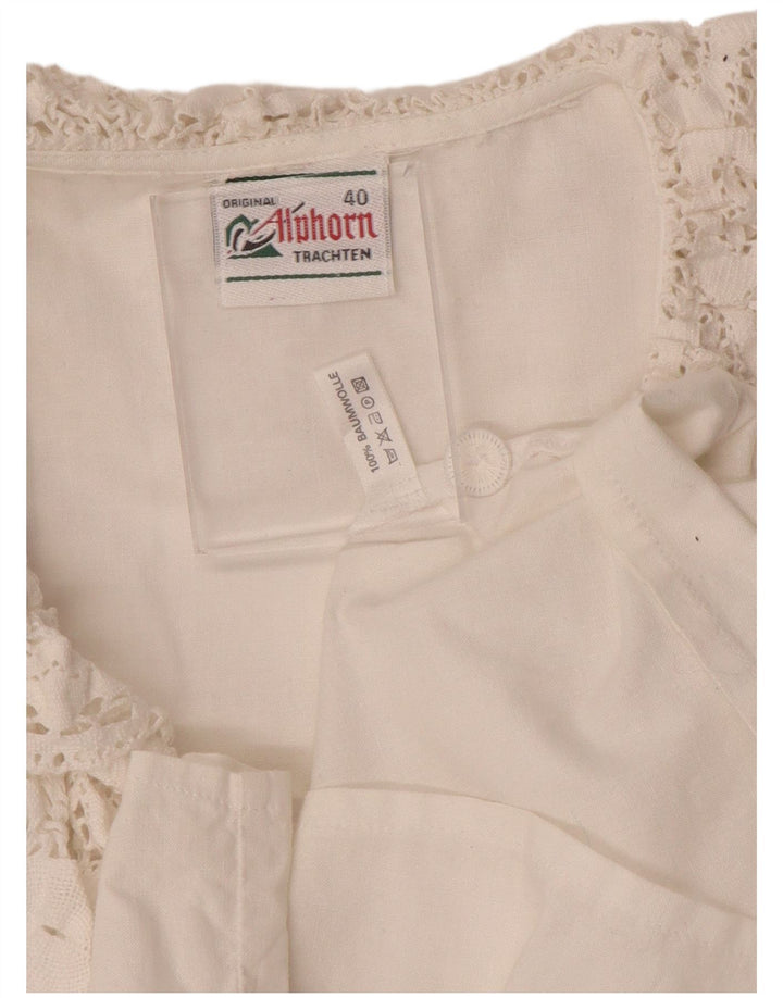 ALPHORN Dame Shirt Bluse IT 40 Medium White