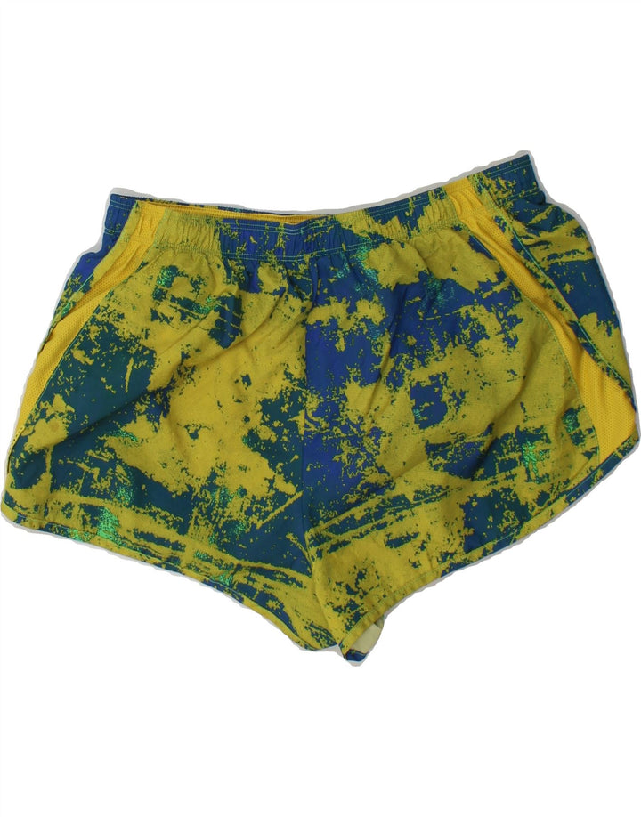 NIKE Womens Sport Shorts UK 14 Medium  Yellow Tie Dye Polyester Vintage Nike and Second-Hand Nike from Messina Hembry 