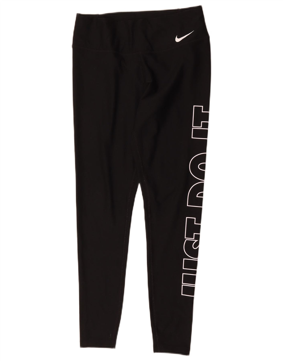 Nike Dame Dri Fit Grafiske Leggings UK 14 Medium Sort Polyester
