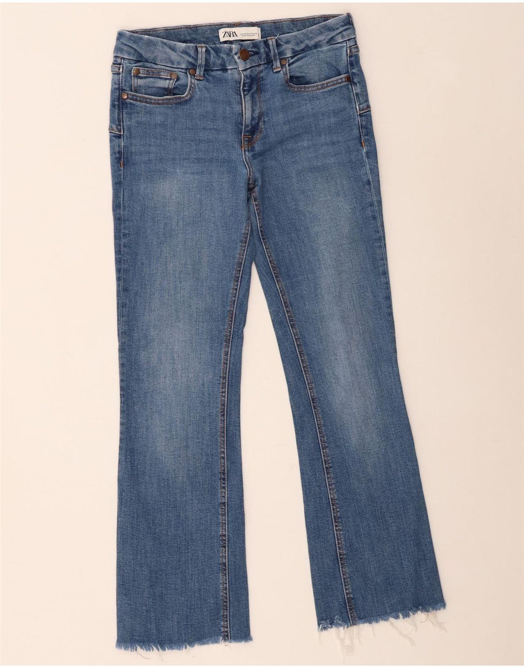 Zara Dame Flared Jeans EU 38 Small W28 L27 Blå