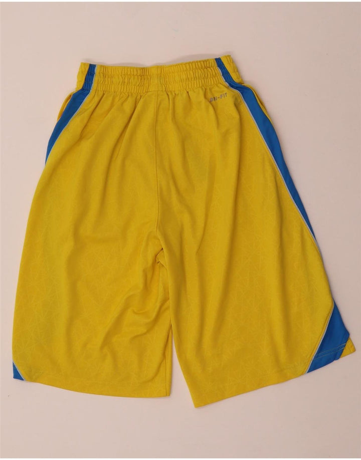 NIKE Herre Dri Fit Sportshorts Små gule Colourblock Polyester