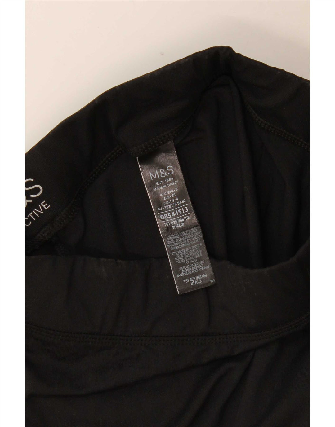 Marks & Spencer Dame Capri High Waist Leggings UK 8 Small Black Polyester