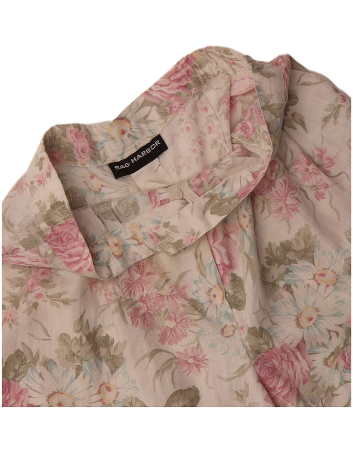 SAG HARBOUR Kvinders højtaljede afslappede shorts W32 store hvide blomster