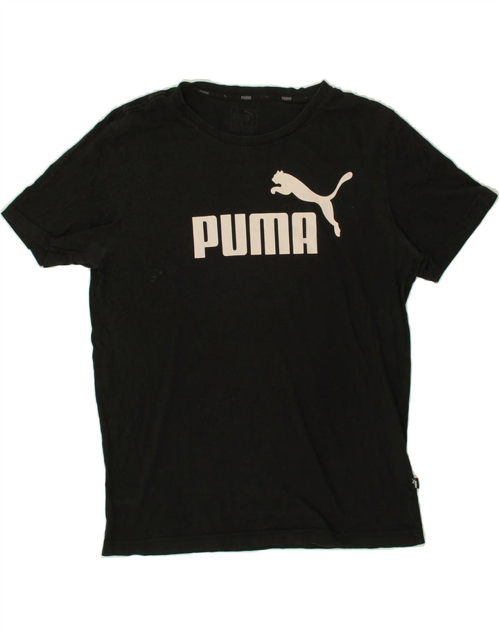 PUMA Mens Graphic T-Shirt Top Medium Black Cotton | Vintage Puma | Thrift | Second-Hand Puma | Used Clothing | Messina Hembry 
