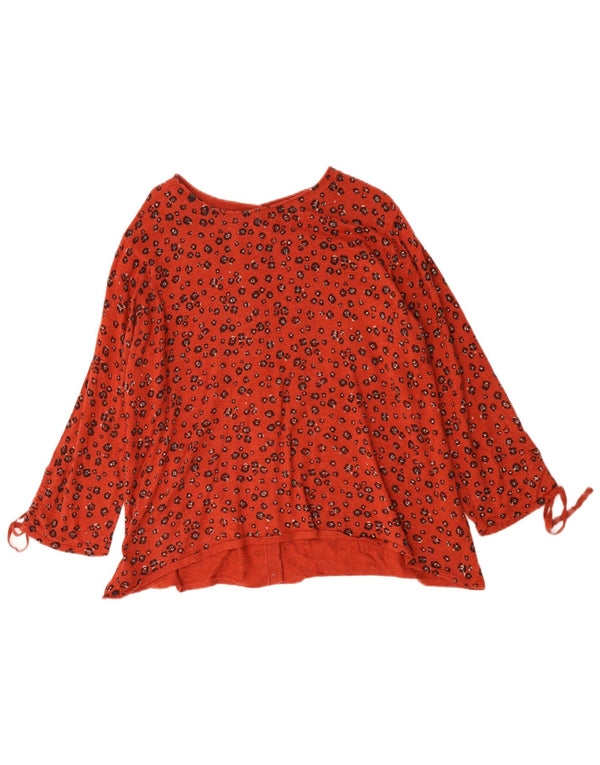 Fat Face Dame Top Langærmet UK 20 2XL Red Animal Print Bomuld