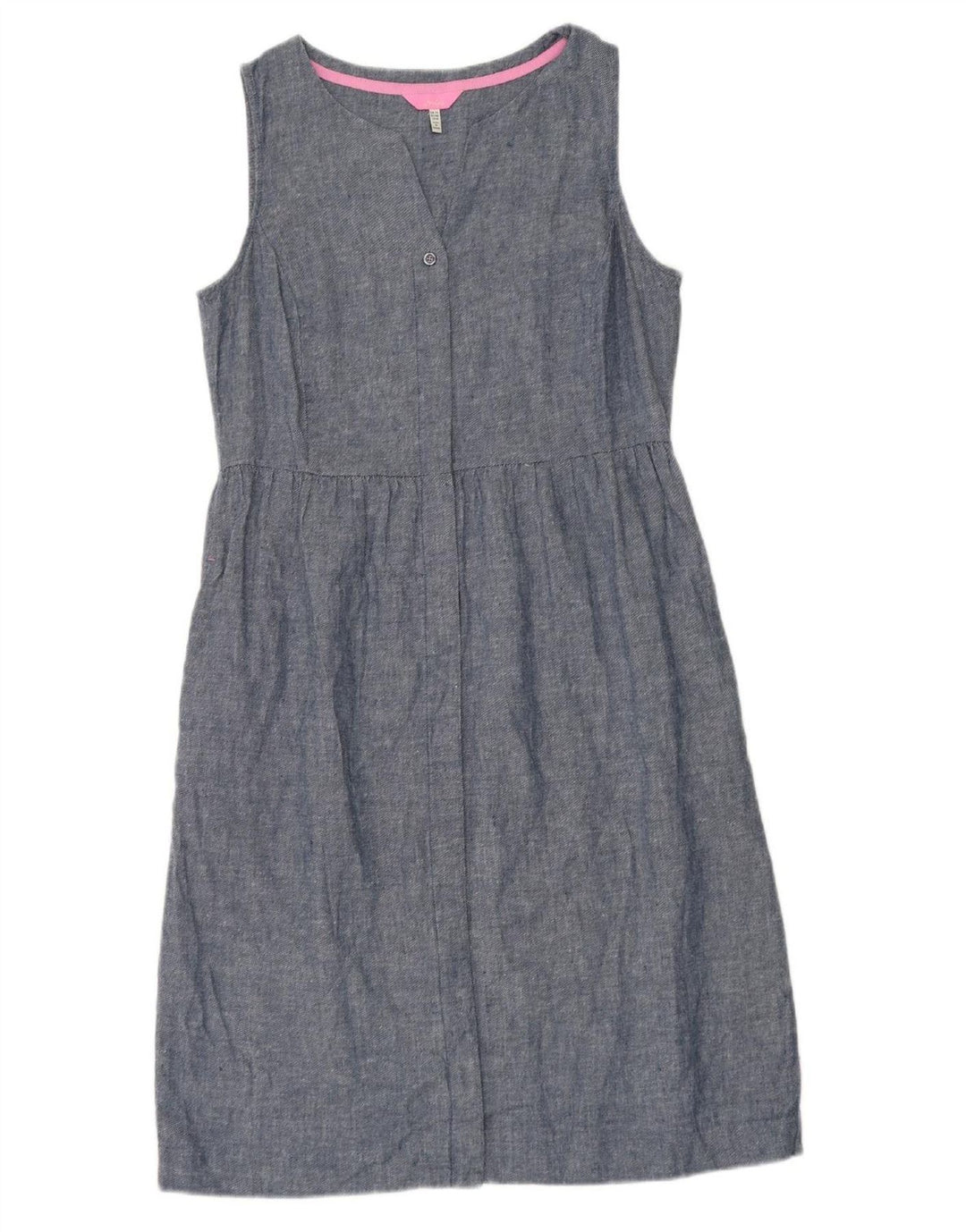 JOULES Womens Sleeveless Sheath Dress UK 12 Medium  Blue Linen