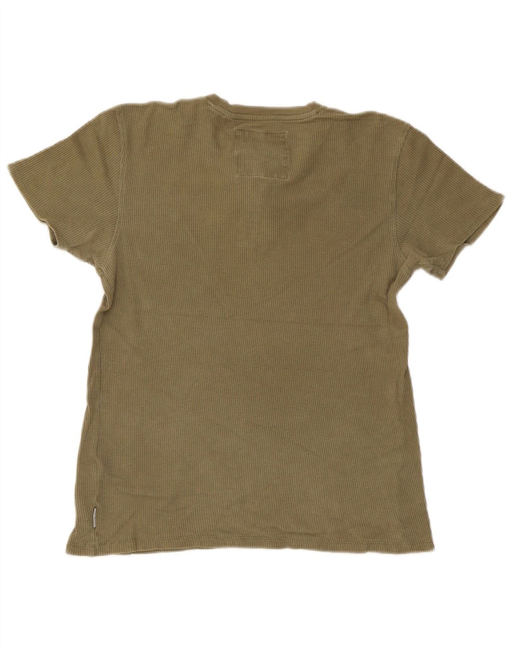 Ted Baker Herre T-Shirt Top Størrelse 2 Lille Khaki Bomuld