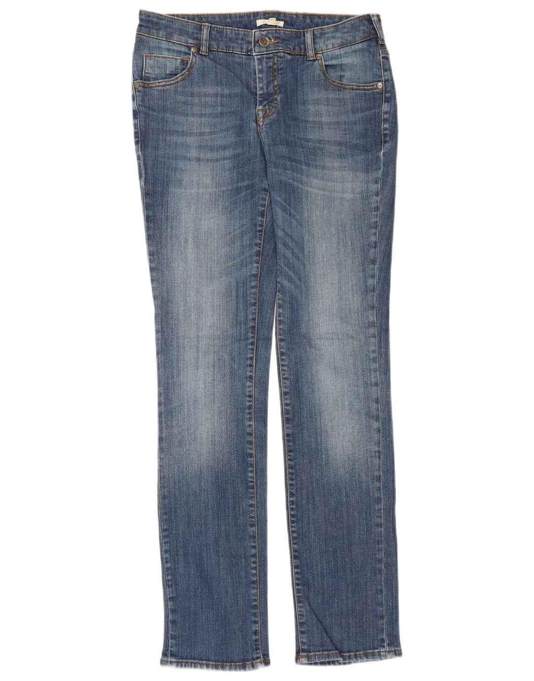 White Stuff Dame Lange Slim Jeans UK 12 Medium W30 L32 Blå Bomuld