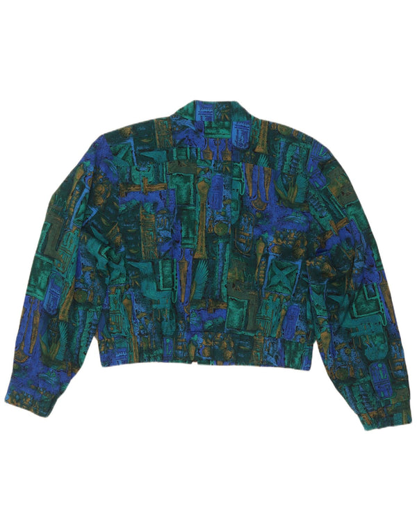 Vintage Kvinders Oversized Bolero Jacket IT 40 Small Multicolored Geometric