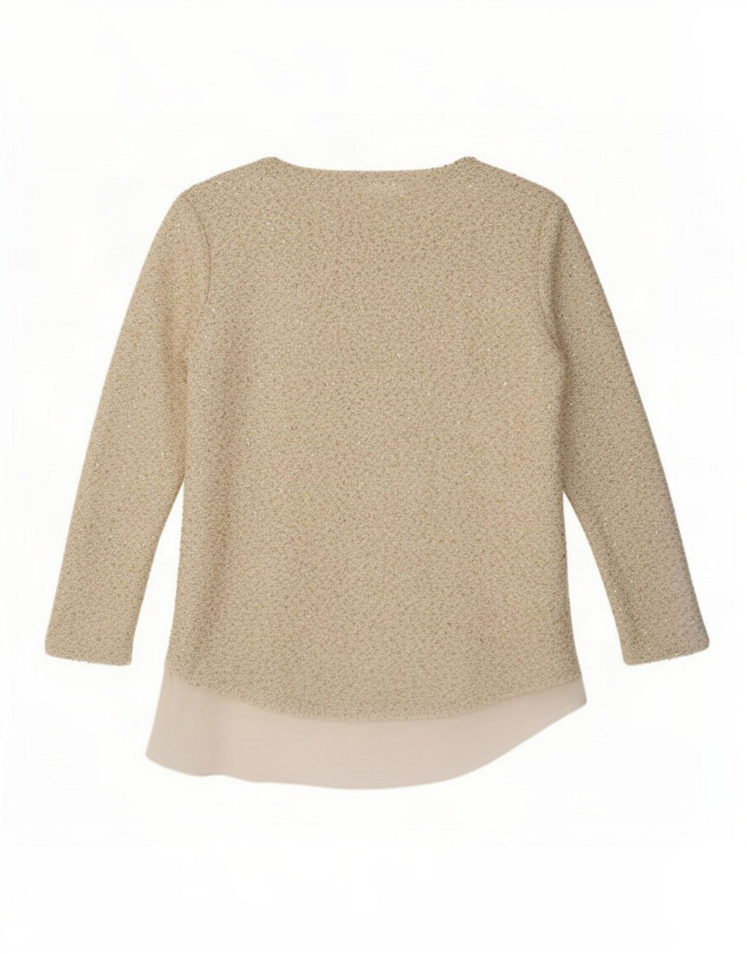 Zara Dame 3/4 ærmet Tunika Top UK 16 Stor Beige Polyester