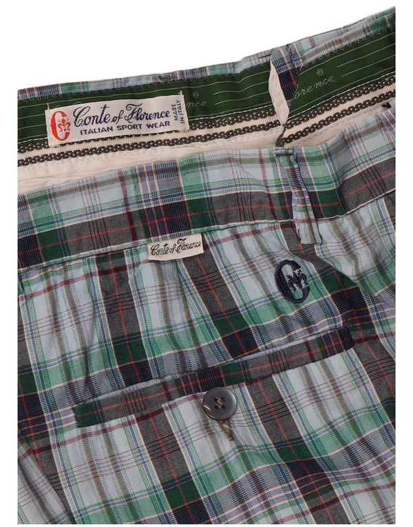 Conte of Florence Mens Chino Shorts W30 Medium  Multicoloured Check