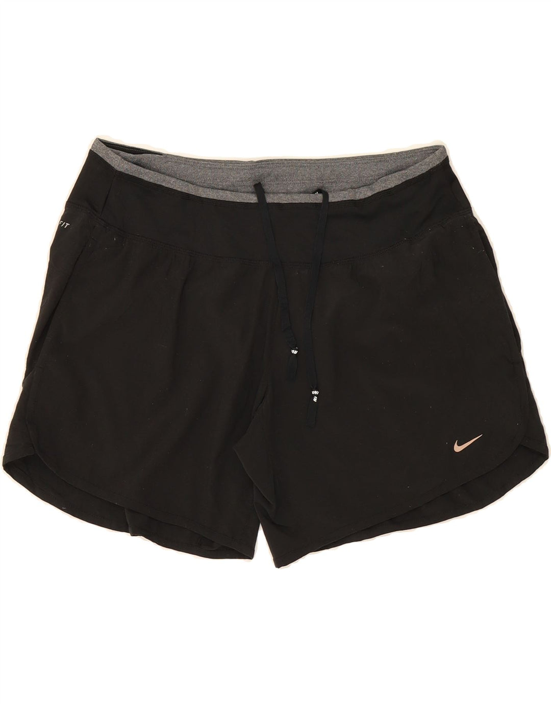NIKE Dame Dri Fit Sportshorts UK 14 Medium Sort Polyester