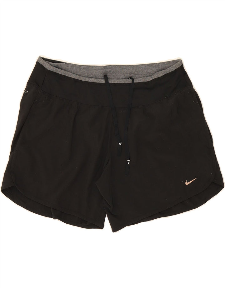 NIKE Dame Dri Fit Sportshorts UK 14 Medium Sort Polyester
