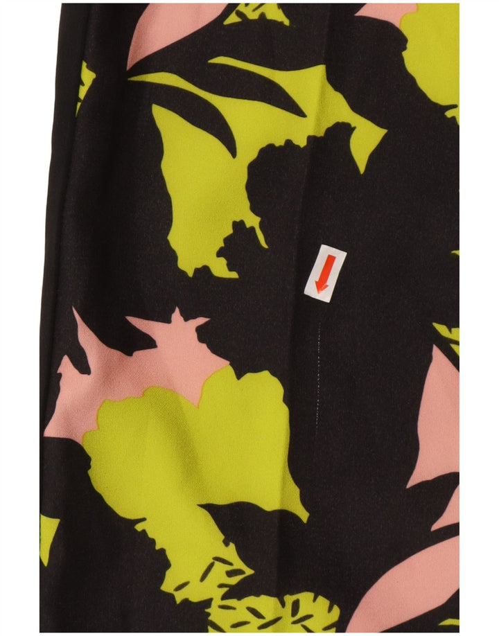 GUESS Womens Crop Casual Bukser W27 L25 Black Floral Polyester