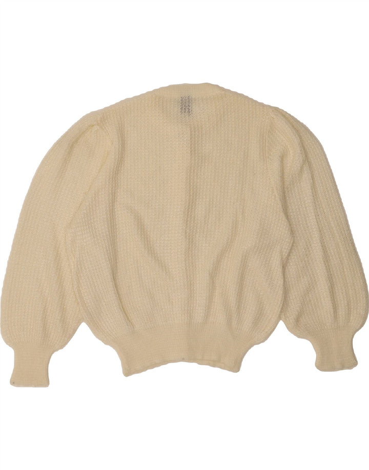 VINTAGE Womens Cardigan Sweater IT 48 XL Off White Acrylic Vintage Vintage and Second-Hand Vintage from Messina Hembry 