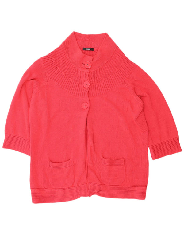 Marks & Spencer dame cardigan sweater med 3/4 ærmer UK 20 2XL Pink Bomuld