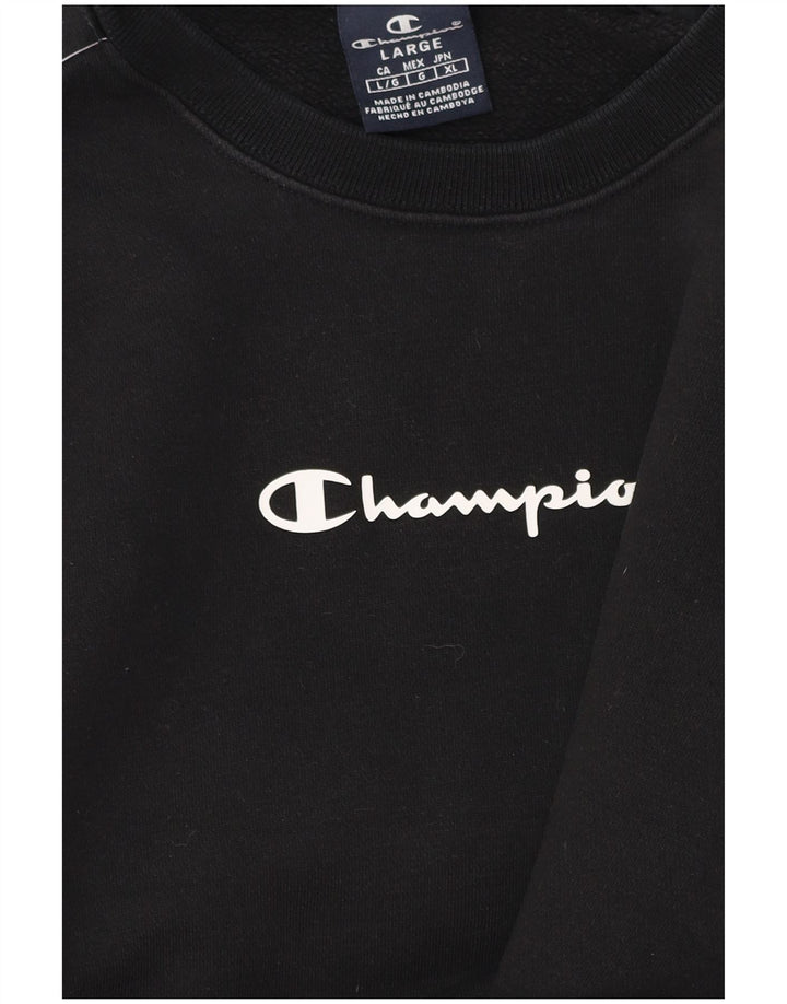 CHAMPION Grafisk sweatshirt til mænd Stor Sort Colourblock Bomuld