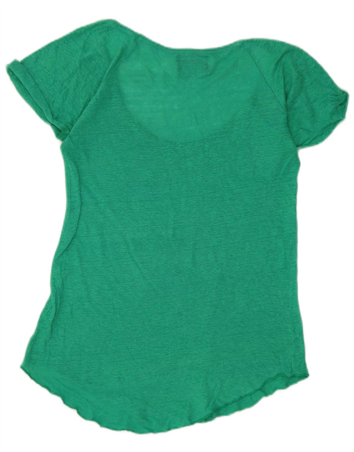 Zara Dame T-Shirt Top UK 10 Lille Grøn