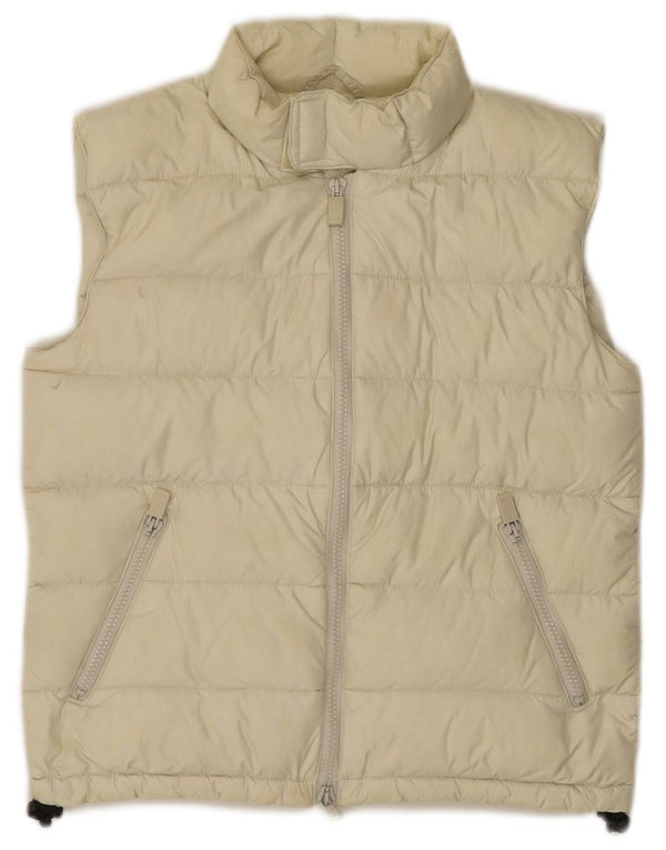 Alberto Aspesi Dame Loose Fit Polstret Gilet UK 4 XS Gul Polyamid