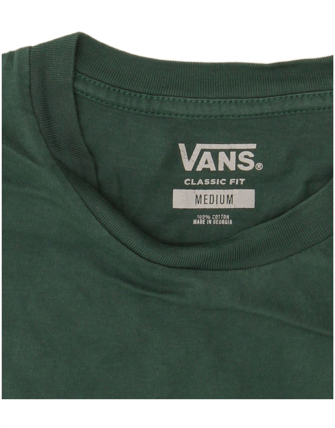VANS Herre Classic Fit T-Shirt Top Medium Grøn Bomuld