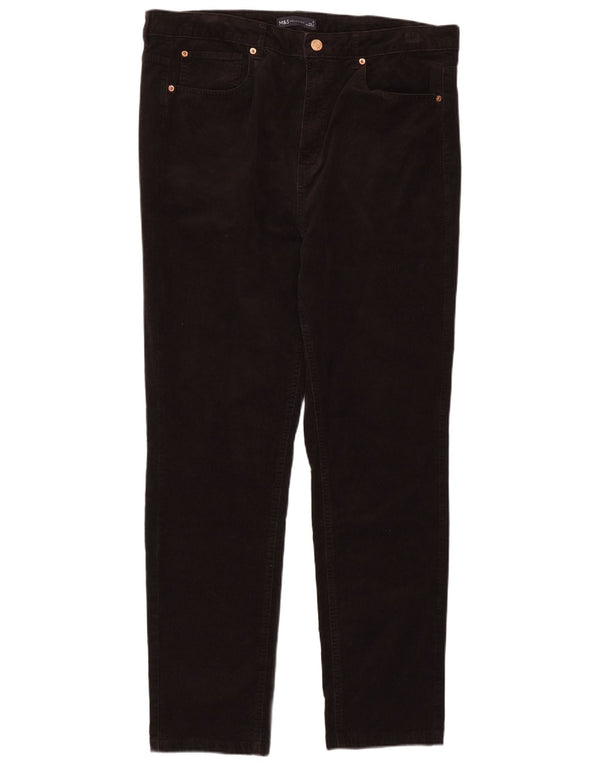 Marks & Spencer fløjlsbukser til kvinder UK 18 XL W36 L30 Brown Classic