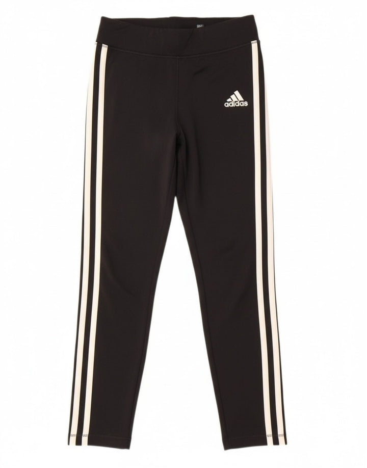 ADIDAS Girls Climalite Leggings 9-10 Years Small  Black Polyester