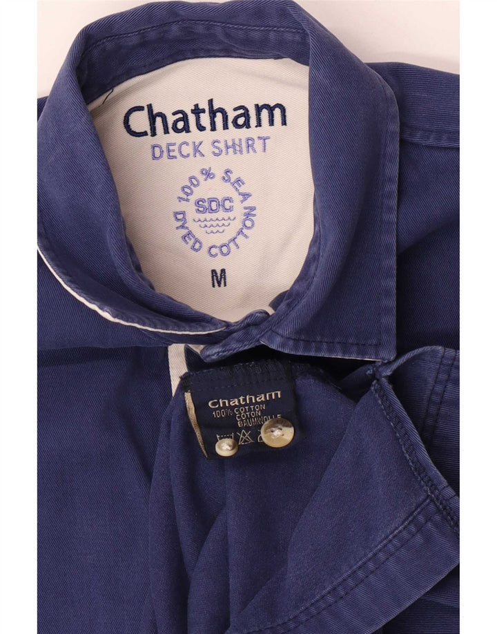 Chatham Herre Yachting Pullover Shirt Medium Navyblå Stribet bomuld
