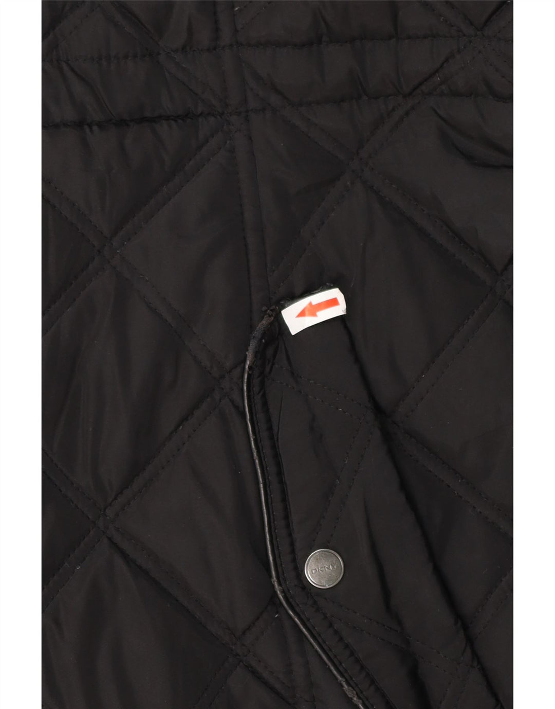 DKNY Quiltet overfrakke med hætte til kvinder UK 18 XL Sort Polyester