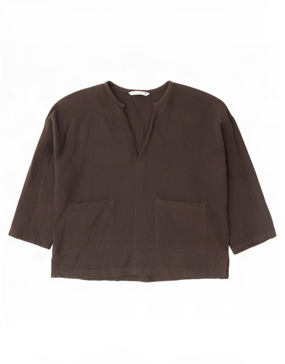 Zara Dame 3/4 ærmet oversize bluse Top UK 12 Medium Sort