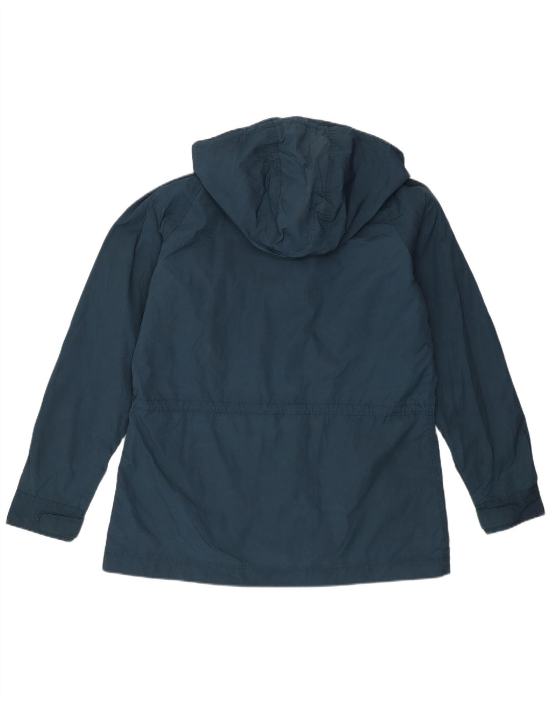 Eddie Bauer Dame Hooded Utility Jacket UK 16 Large Blue Nylon