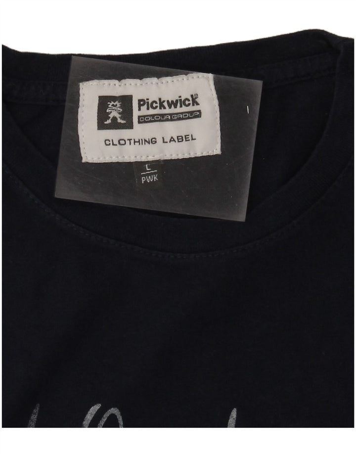 Pickwick Herre Grafisk T-Shirt Top Stor Marineblå