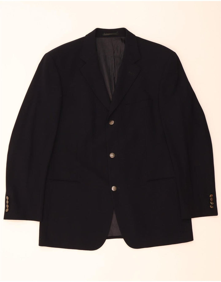 HUGO BOSS Mens 3 Button Blazer Jacket IT 52 XL Navy Blue Virgin Wool Vintage Hugo Boss and Second-Hand Hugo Boss from Messina Hembry 