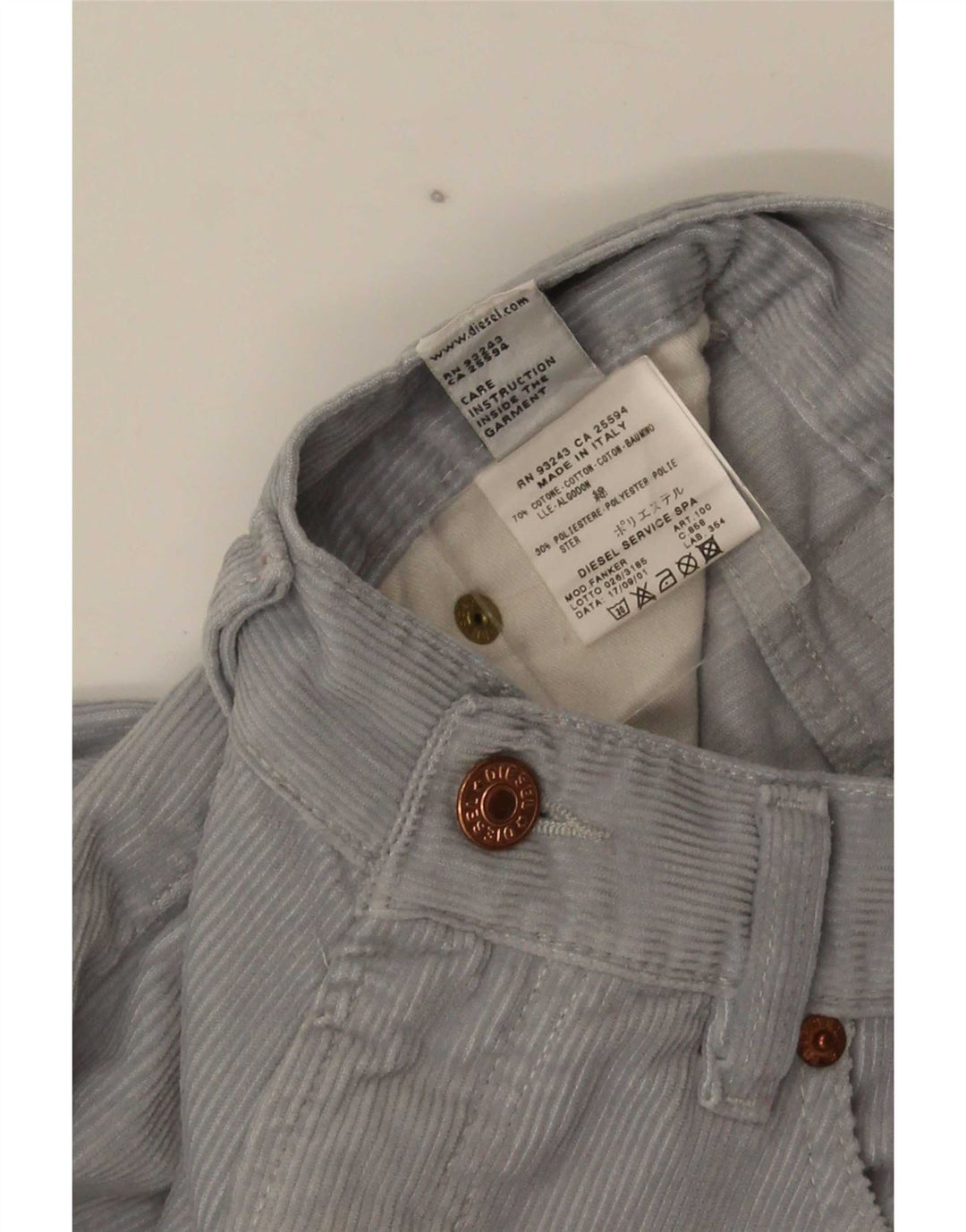 Diesel Dame Bootcut Corduroy Bukser W27 L30 Grå Bomuld