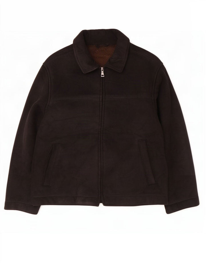 Marks & Spencer Herre Blue Harbor Sherpa Jacket UK 40 Large Black Polyester