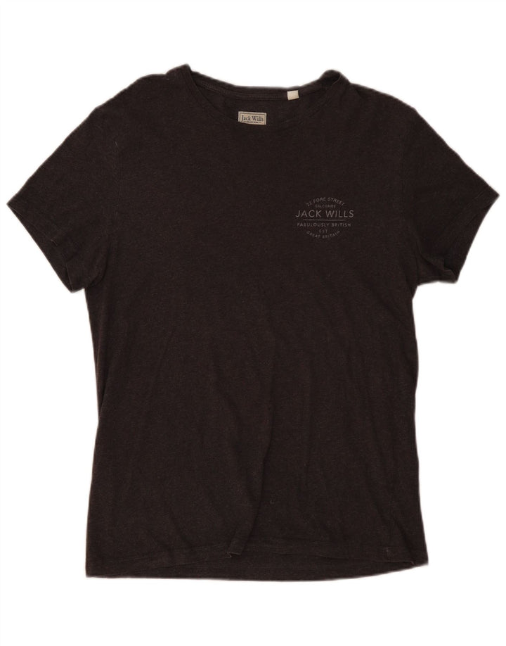 JACK WILLS Herre T-Shirt Top Medium Grå Bomuld