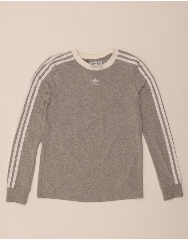 ADIDAS Dametop Langærmet UK 6 XS Grå Flecked Bomuld