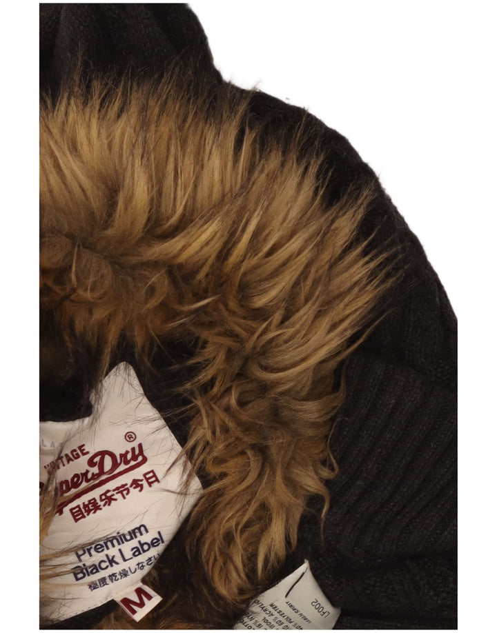 SUPERDRY Dame Longline Turtle Neck Jumper Sweater UK 12 Medium Grey