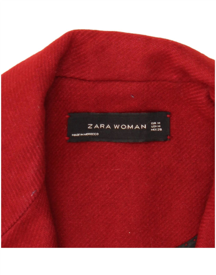 Zara Dame Overfrakke UK 12 Medium Rød