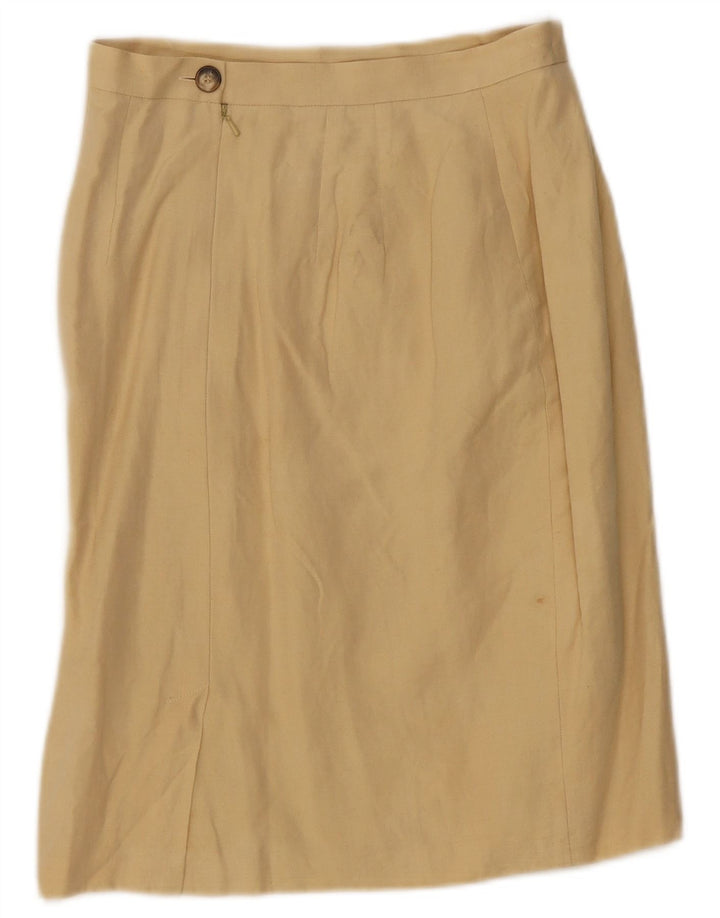 Marks & Spencer A-line nederdel til kvinder UK 12 Medium W28 Beige Silke