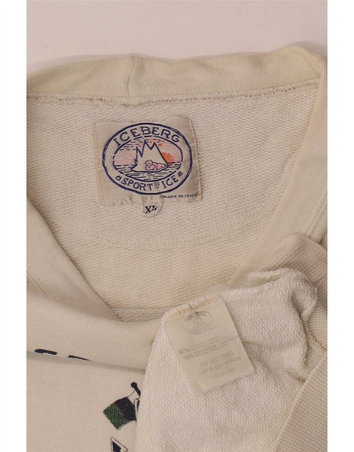 Iceberg Dame Oversized Grafisk Sweatshirt Jumper UK 18 XL Hvidstribet