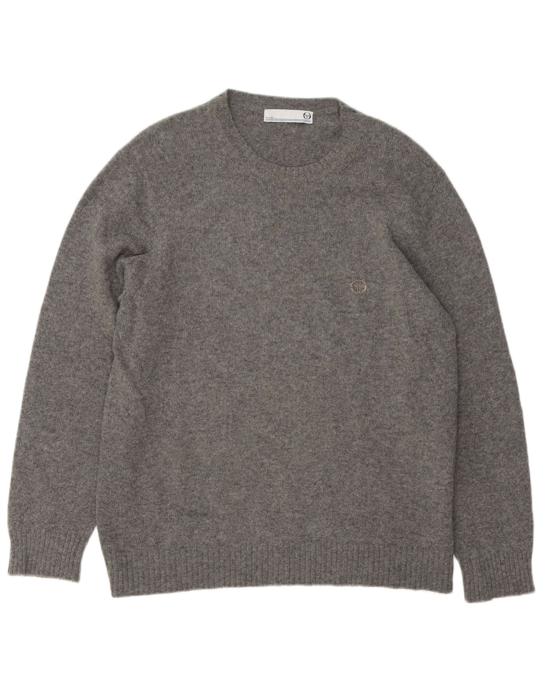 Sergio Tacchini Herre sweater med rund hals, mellemgrå uld