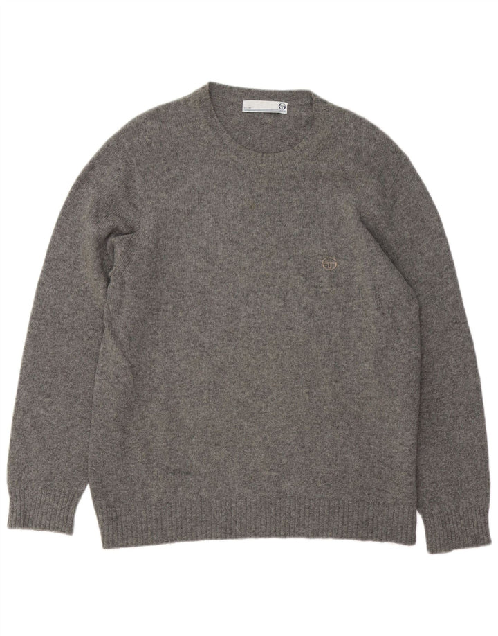 Sergio Tacchini Herre sweater med rund hals, mellemgrå uld
