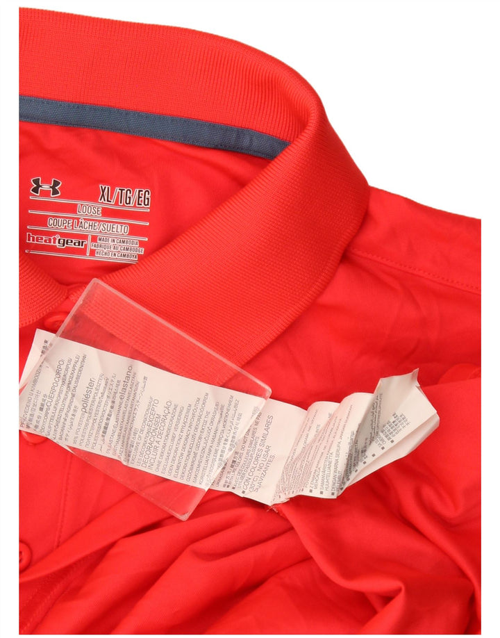 Under Armour Herre Heat Gear Polo Shirt XL Rød Polyester