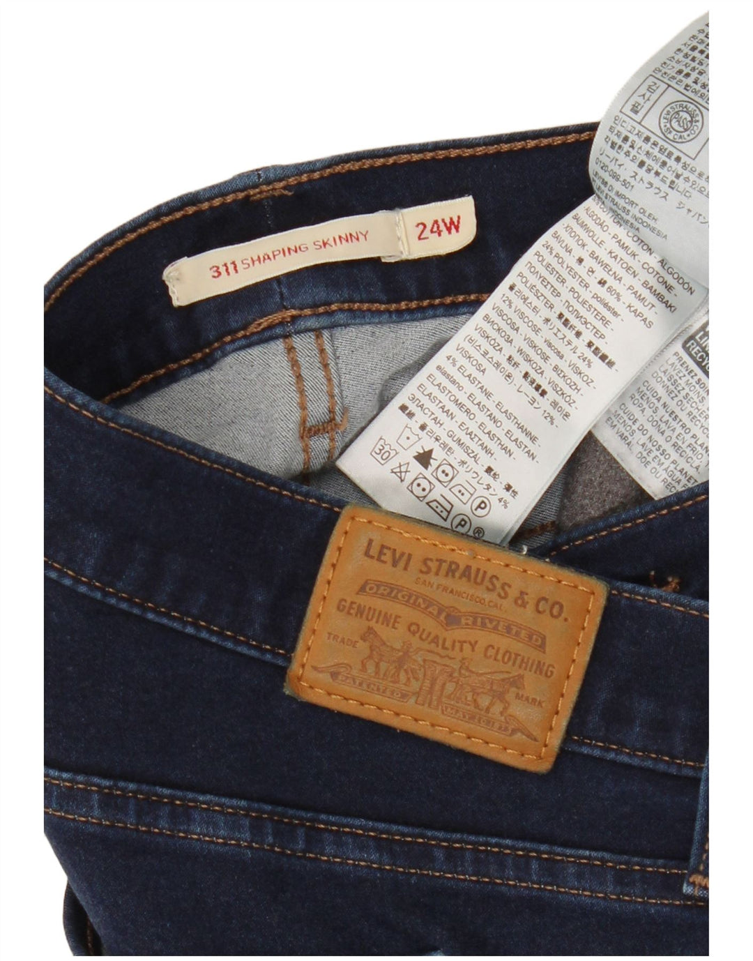 LEVI'S Dame 311 Shaping Skinny Jeans US 24 4XL W44 L29 Marineblå Bomuld