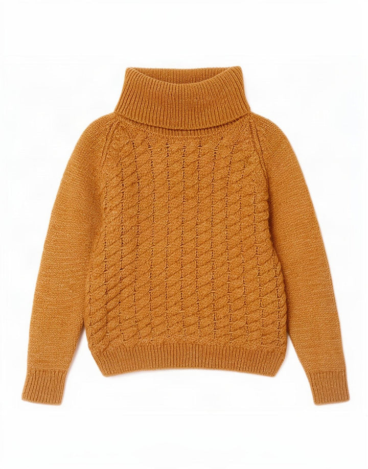 Massimo Dutti Dame Roll Neck Jumper Sweater UK 14 Medium Brun Akryl