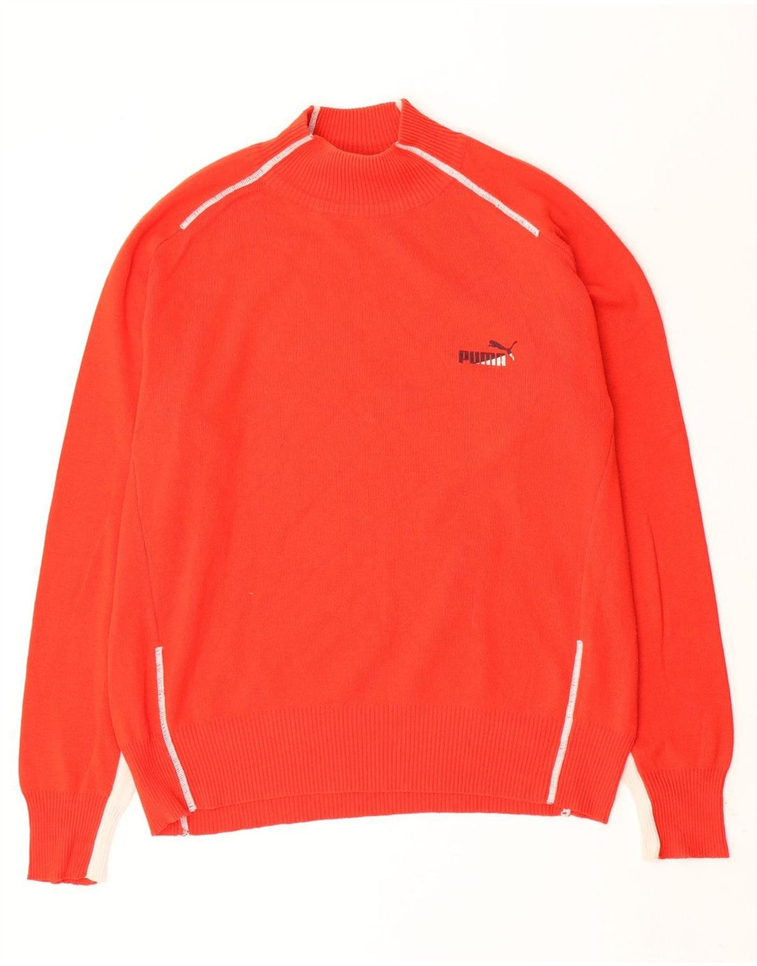 Puma Herre Turtle Neck Jumper Sweater Stor Rød Colourblock