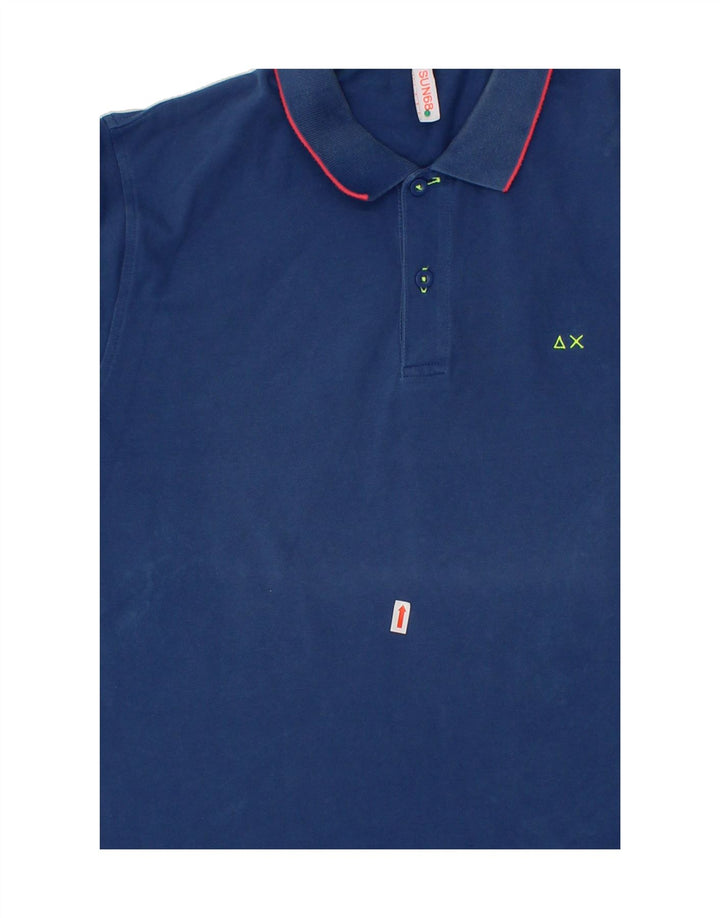 SUN68 Mens Polo Shirt Large Blue Cotton Vintage Sun68 and Second-Hand Sun68 from Messina Hembry 