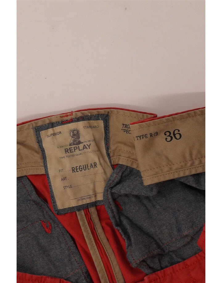 Replay Herre Chino Shorts W36 Large Red