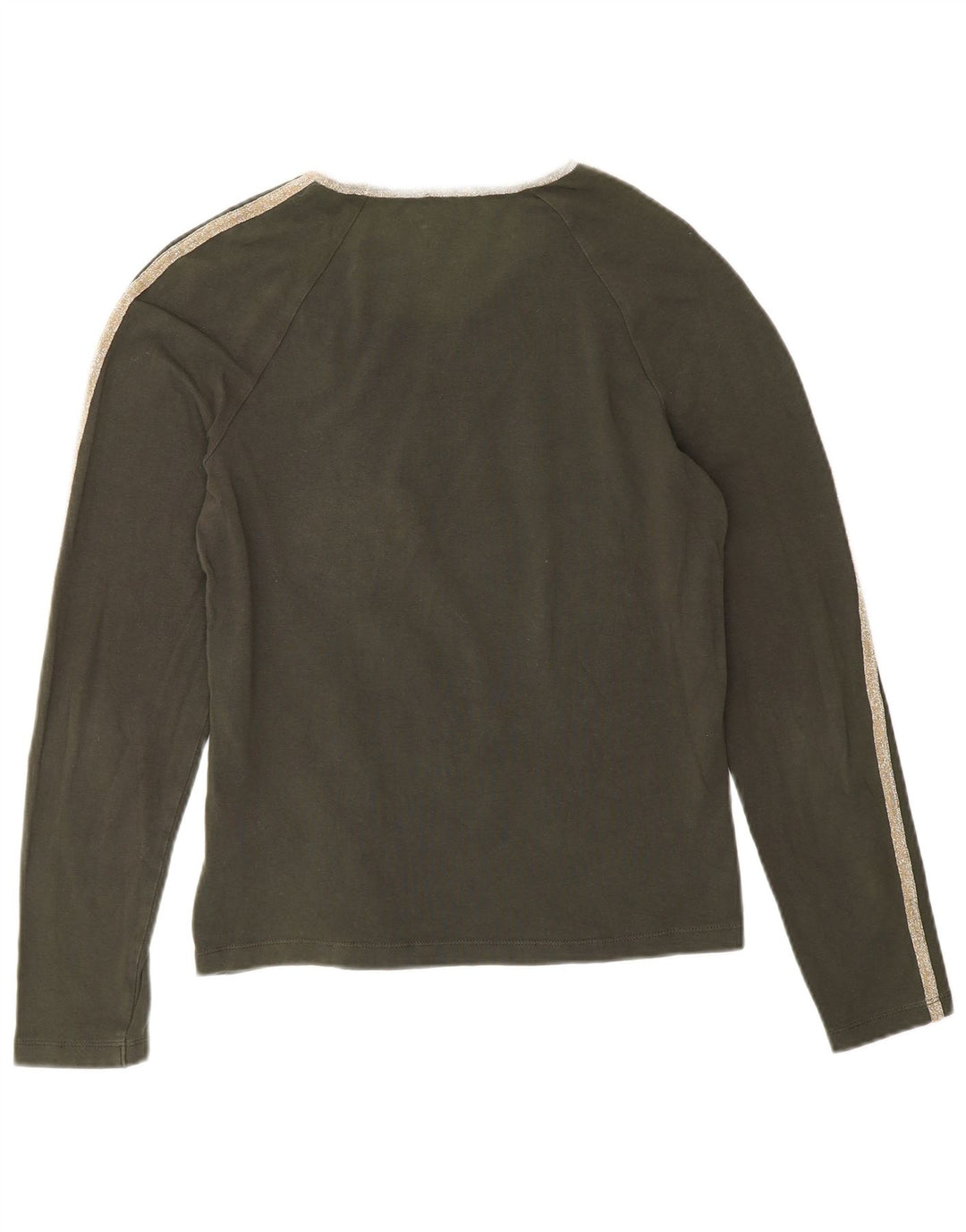 Calvin Klein Jeans Dame Top Langærmet UK 12 Medium Khaki Bomuld