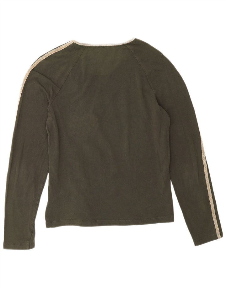 Calvin Klein Jeans Dame Top Langærmet UK 12 Medium Khaki Bomuld